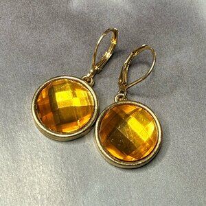 Vintage JOAN RIVERS Dangle Drop Round Set Leverback Earrings Designer Signed
